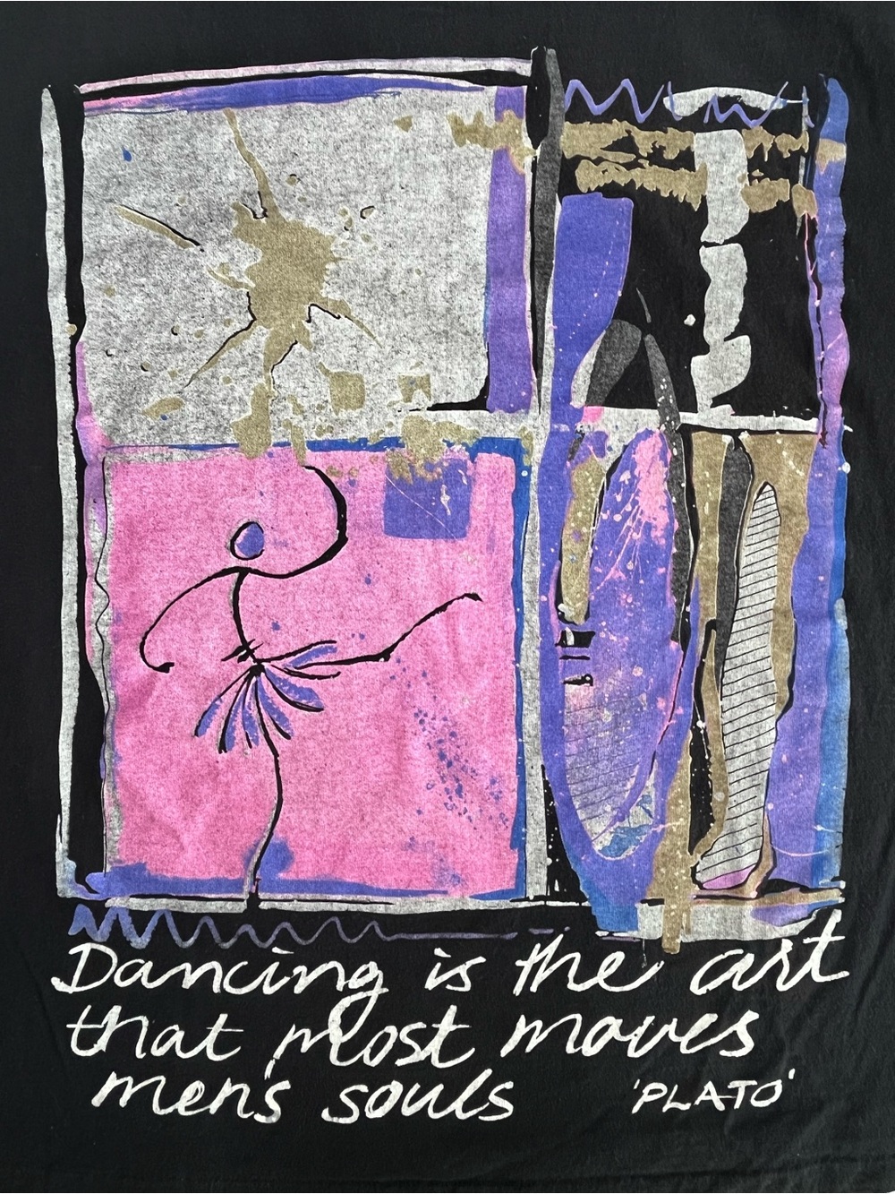 80s/90s Baryshnikov Dance VTG T-shirt One Size - Plato Quote Artsy Ballet Modern - Picture 3 of 8